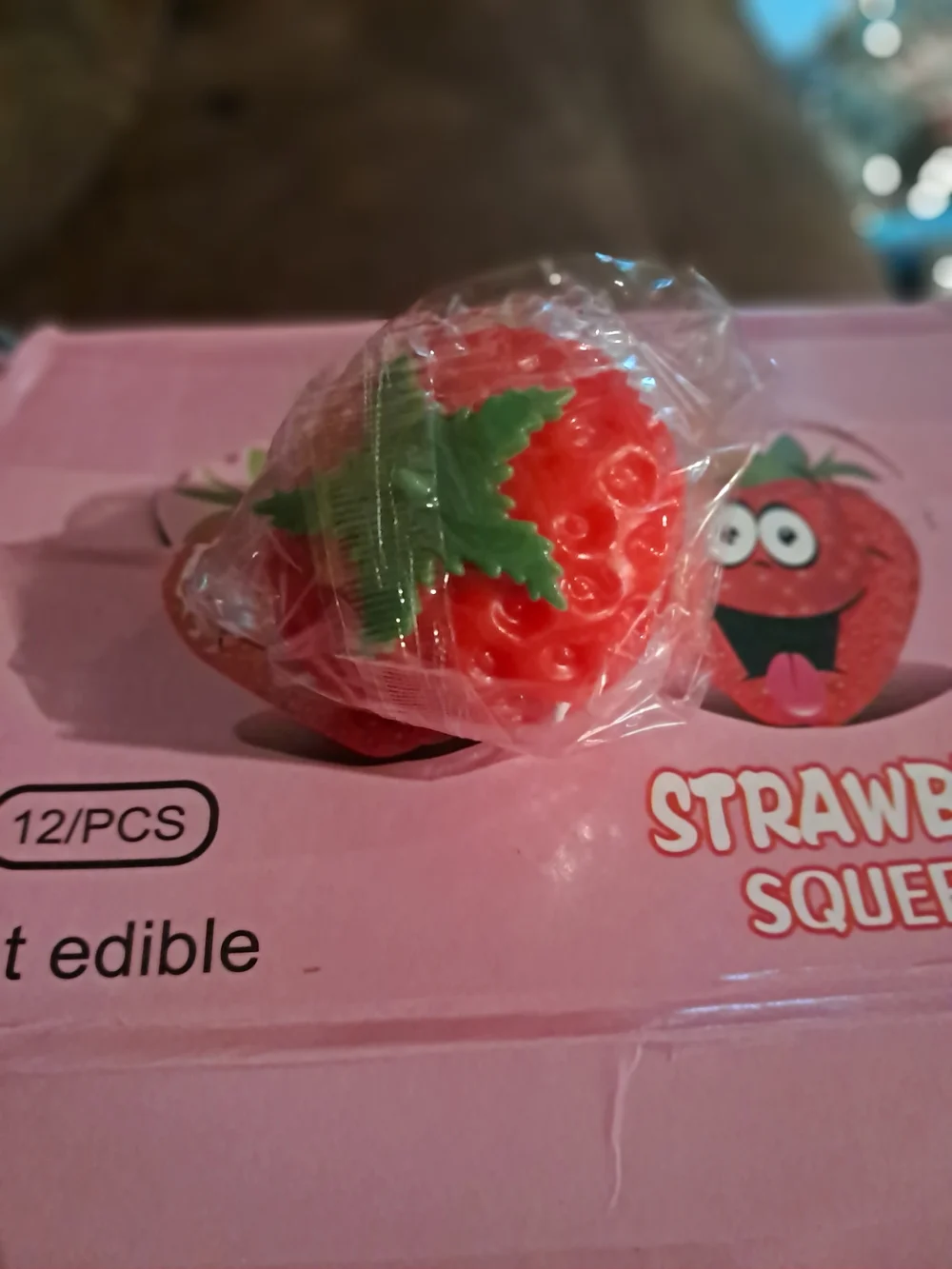 Red Strawberry Squeeze Toy Stress Reliever